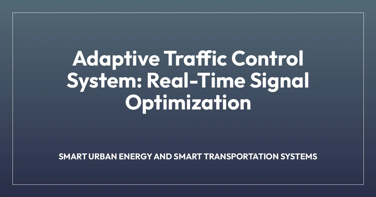 Adaptive Traffic Control System: Real-Time Signal Optimization