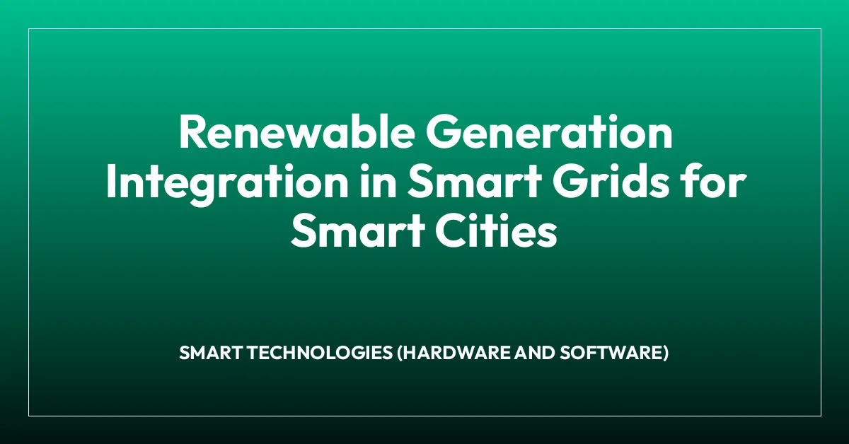 Renewable Generation Integration in Smart Grids for Smart Cities
