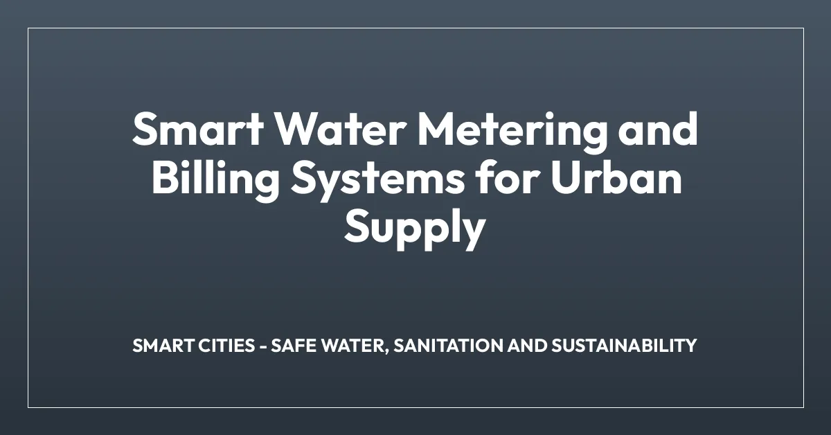 Smart Water Metering and Billing Systems for Urban Supply - Smart City ...