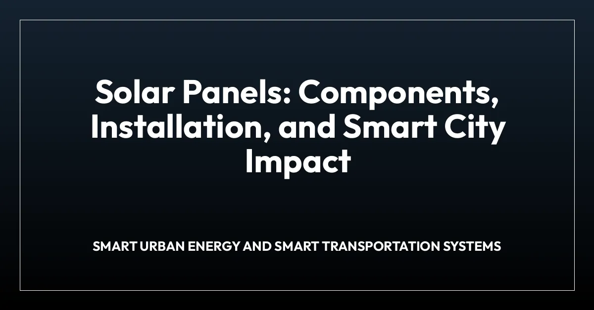 Solar Panels: Components, Installation, and Smart City Impact